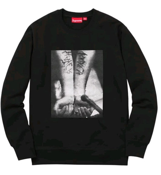 FW16 Supreme x Slayer Cutter Crewneck Negra Talla M