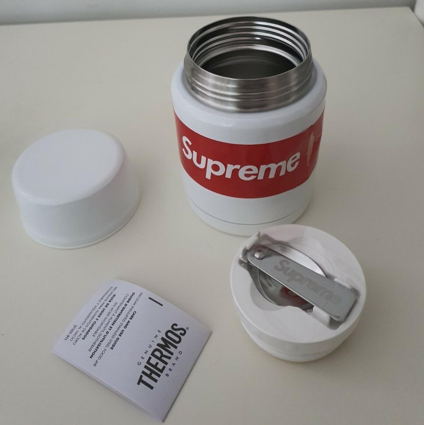 FW18 Supreme Thermos Stainless King Food Jar and Spoon white box logo