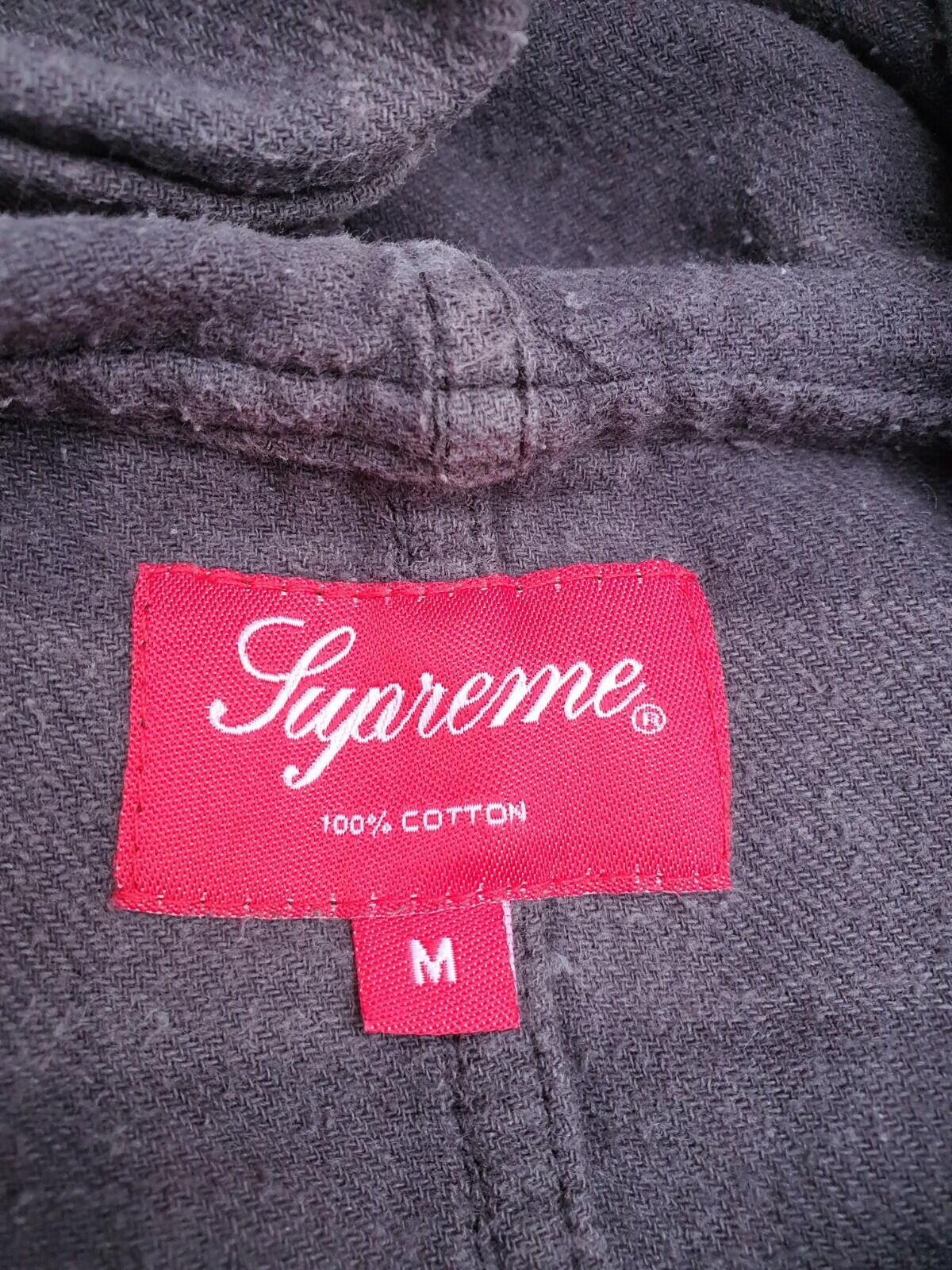 FW17 Supreme Hooded Buffalo Flannel Plaid shirt size M medium grey
