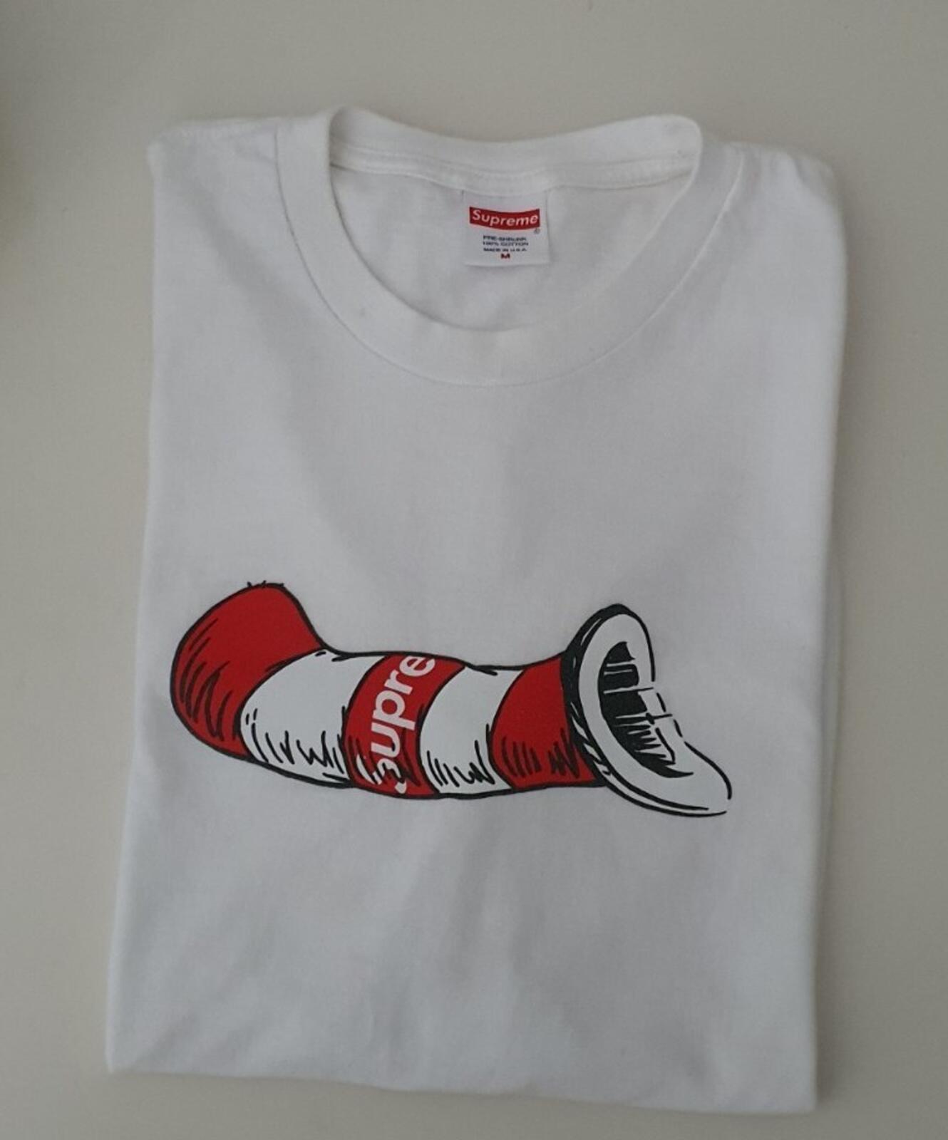 FW18 Supreme Cat in the Hat Tee White Size M