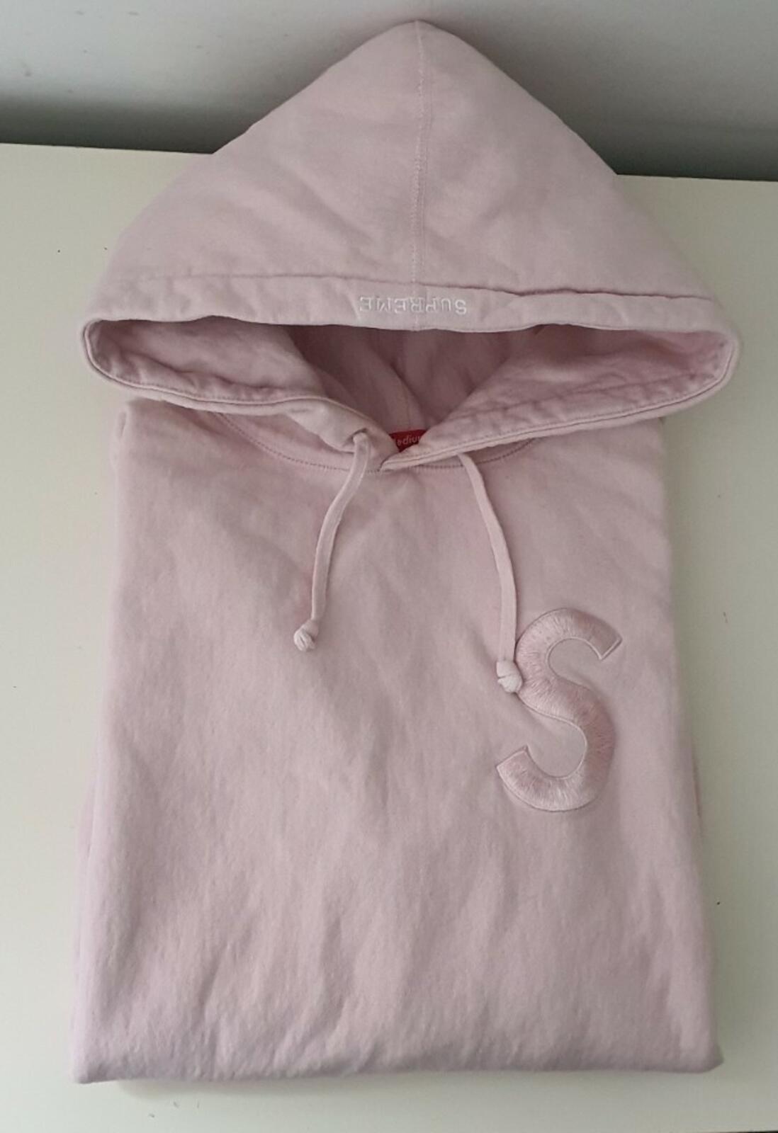 FW17 Supreme Tonal S Logo Hooded Sweatshirt Pink Size M
