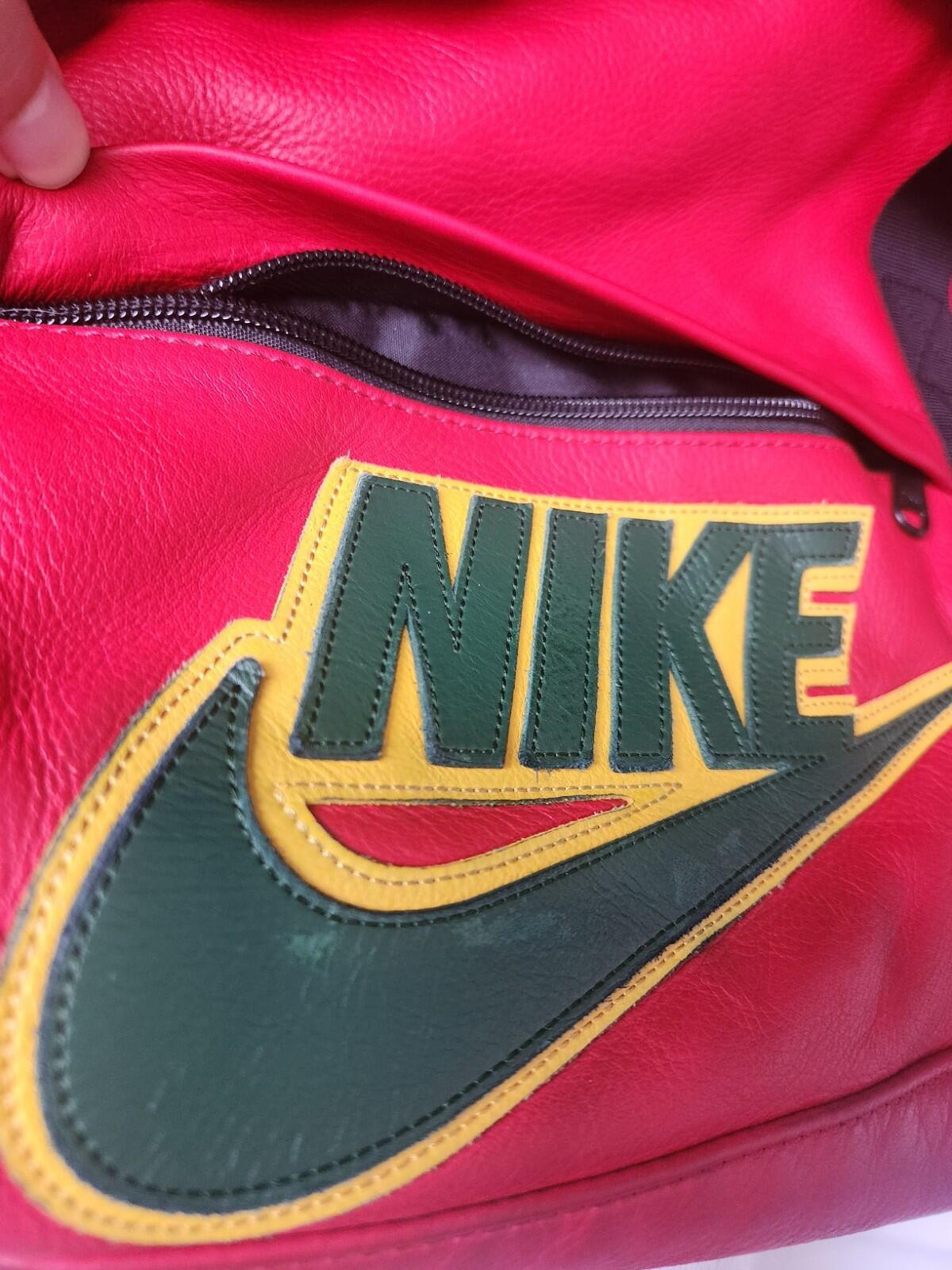 FW19 Supreme x Nike Leather duffle bag box logo Premium Cowhide
