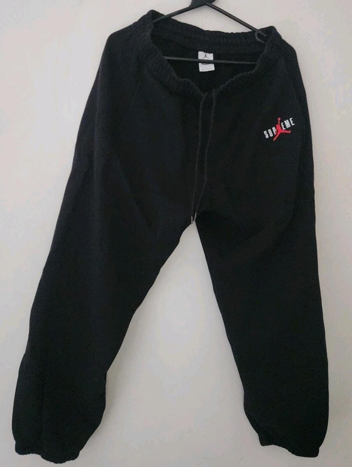 FW24 Supreme x Jordan sweatpant Size S Small Black Joggers Jumpman Pants