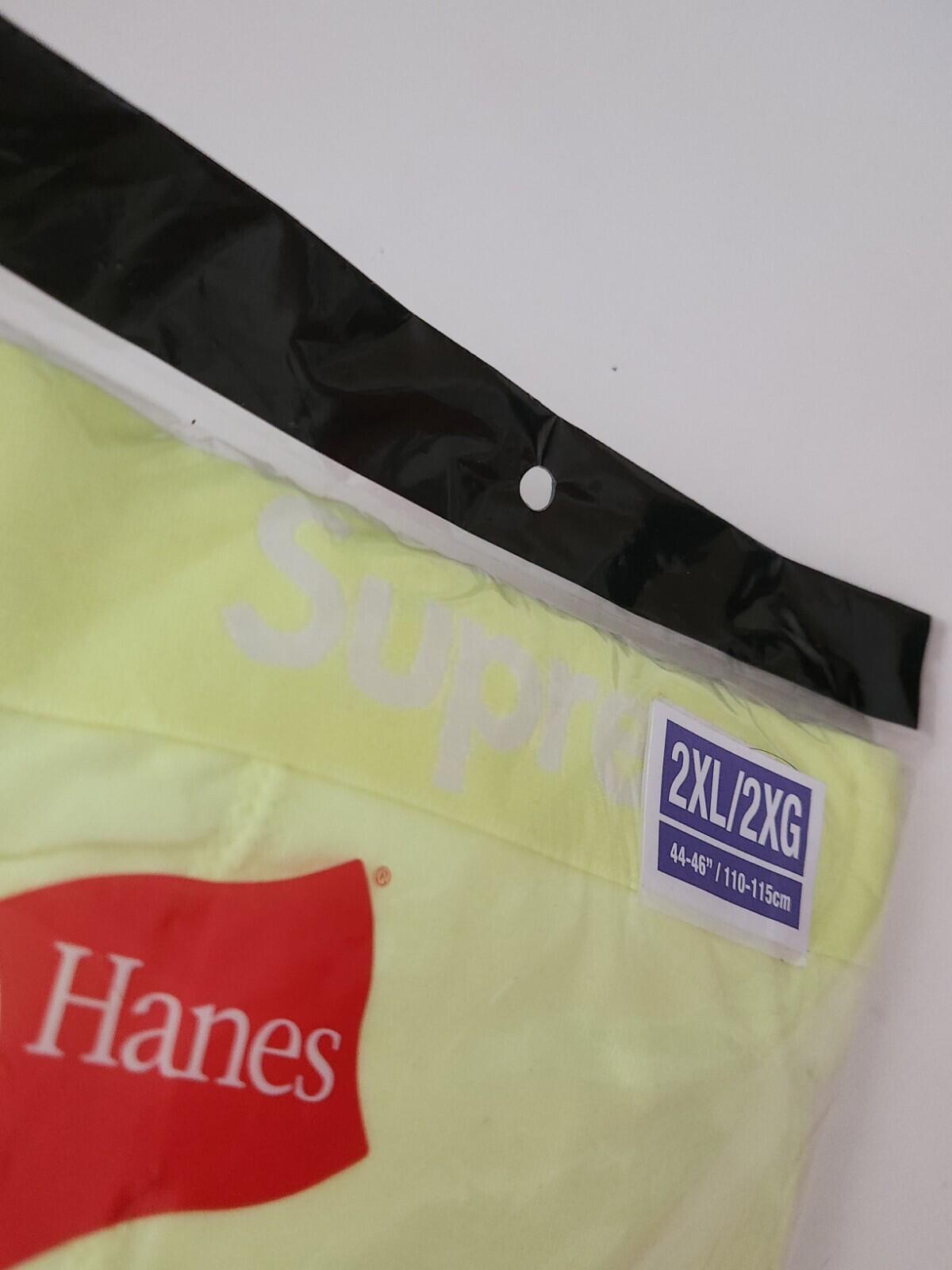 SS23 Supreme Hanes boxer briefs (2pack) XXL 2XL New Underwear Fluorescent Yellow