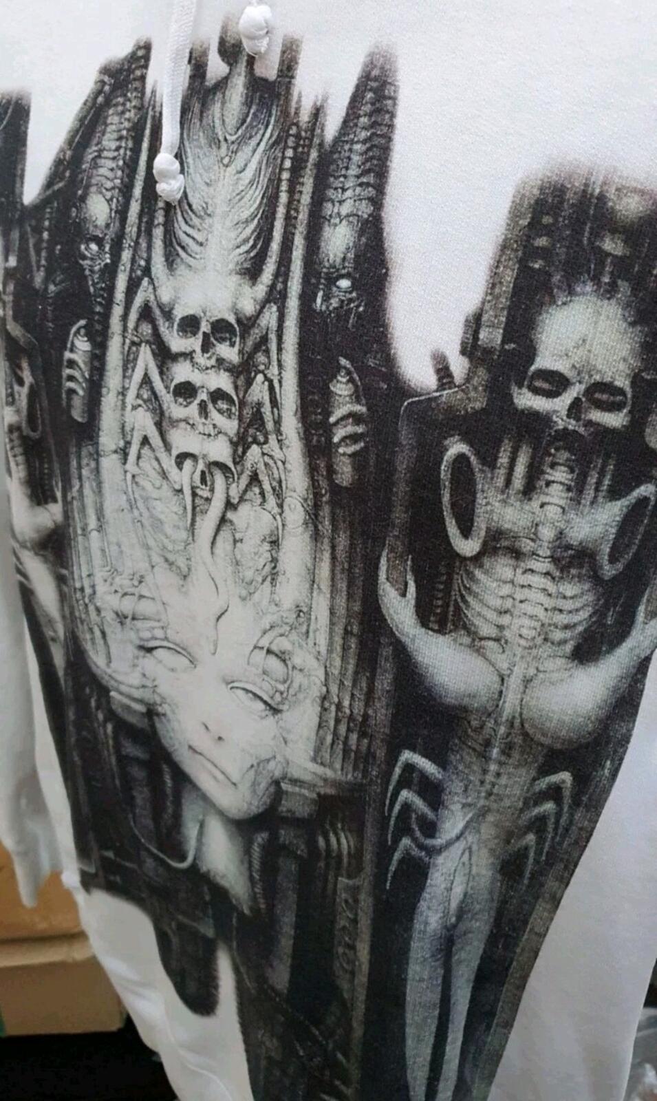 FW14 Supreme H.R Giger Hooded Sweatshirt White Size M