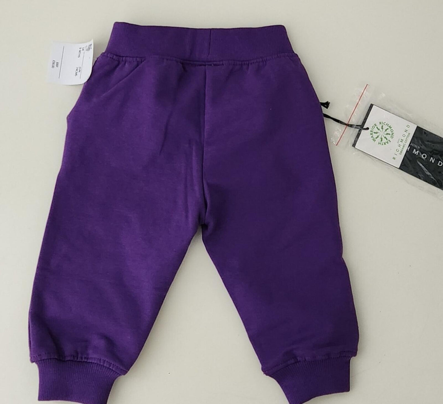 JOHN RICHMOND London Fleece-Hose 38 £ Baby 9 Monate Lila Jogginghose Kleinkind Unterteile