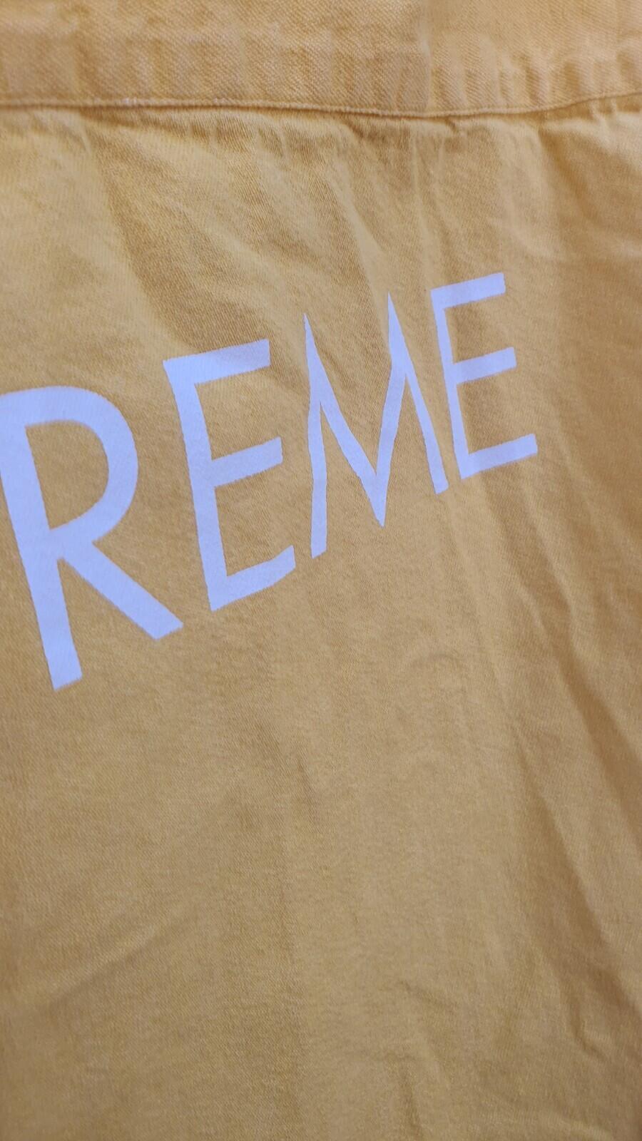 SS15 Supreme Classic logo S/S Denim Shirt Yellow Size M