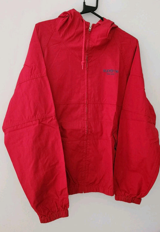 SS18 Supreme chaqueta raglán con capucha de algodón Talla M Mediana roja resistente al agua