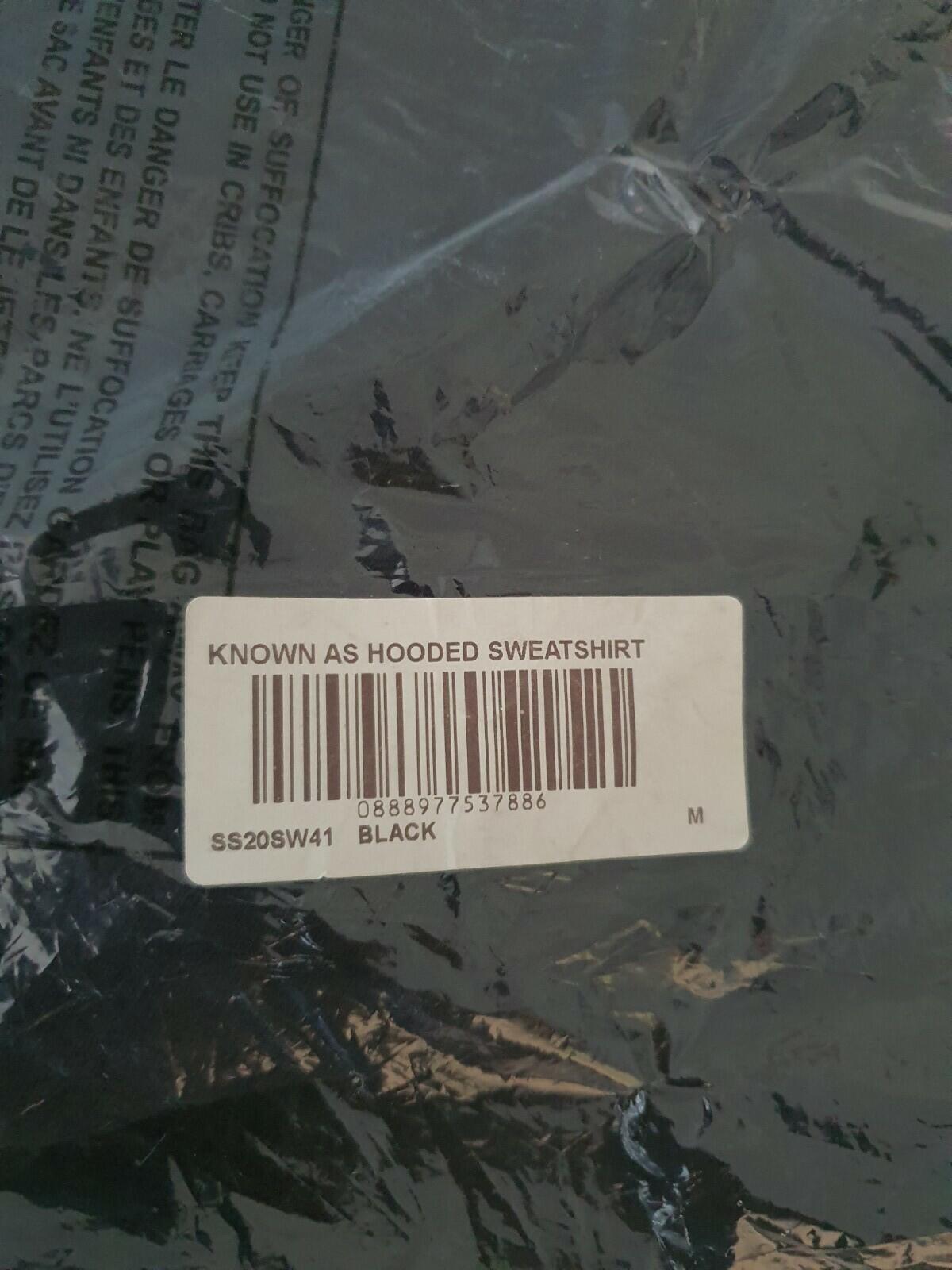 SS20 Supreme  Known As black hooded sweatshirt size M medium hoodie