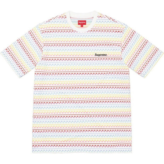 SS22 Hearts Jacquard S/S Top White Tee Talla S