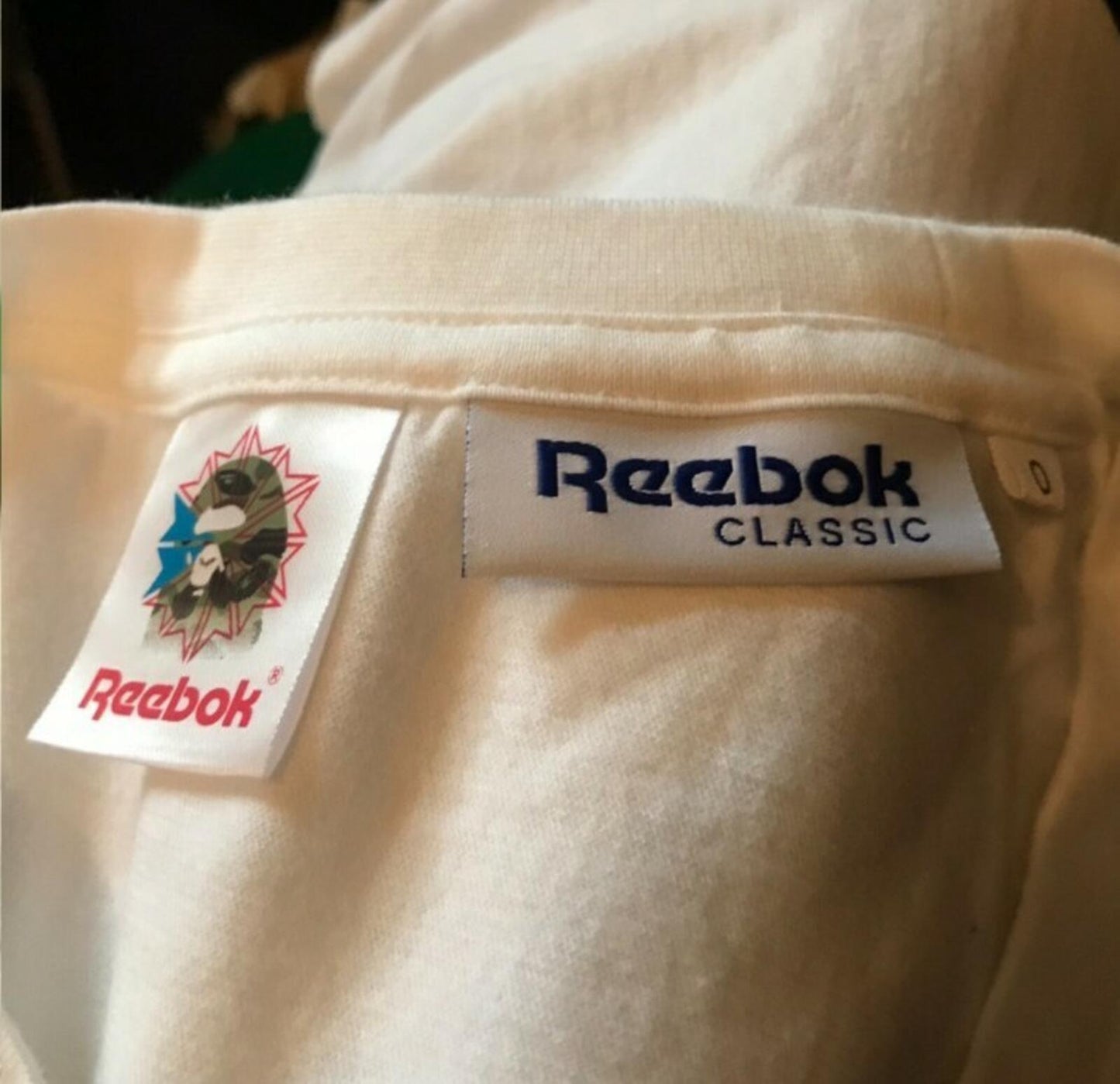 A BATHING APE x REEBOK Classic 002 Tee White Size XL BAPE