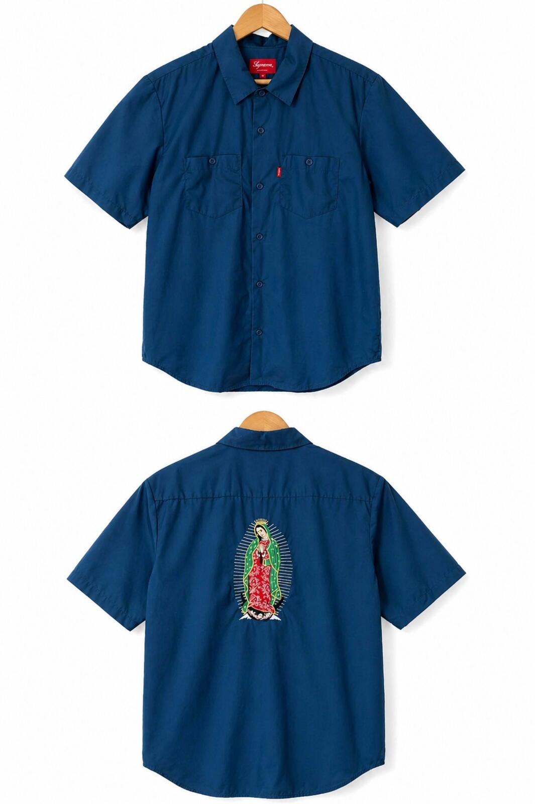 SS16 Supreme Virgin Mary Work S/S Shirt Blue Size M