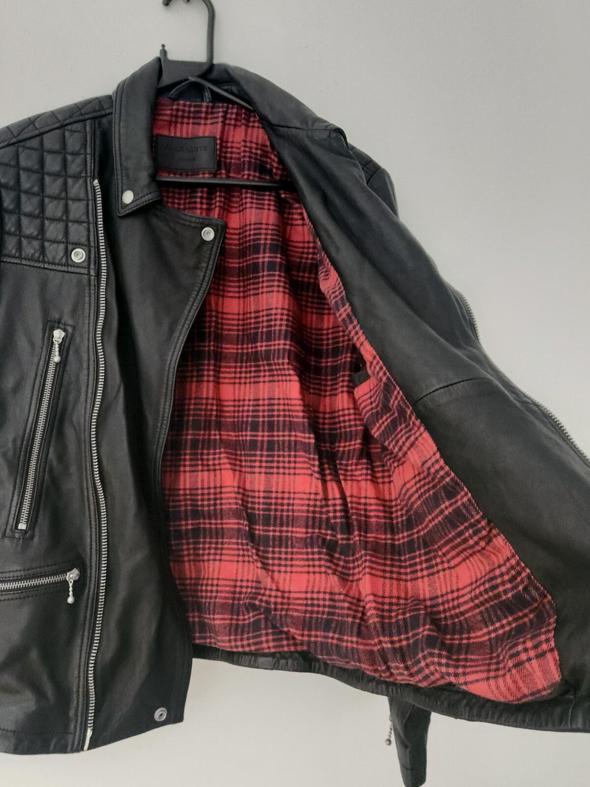 ALL SAINTS Rango biker jacket size £375 medium lamb leather