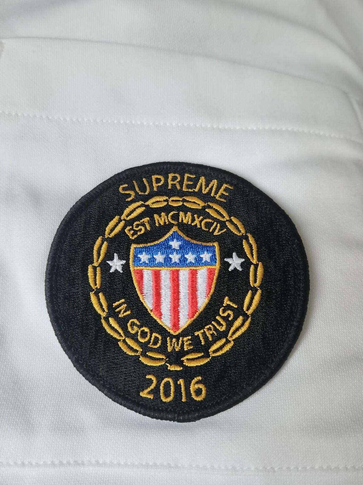 FW16 Supreme Sideline L/S Polo Shirt White Size L