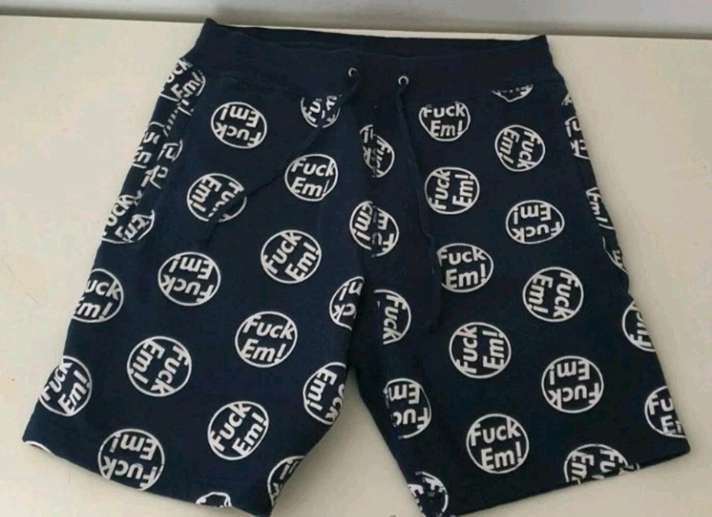 FW14 Supreme *uck Em! Navy hooded sweatshirt + shorts size M medium S small Set