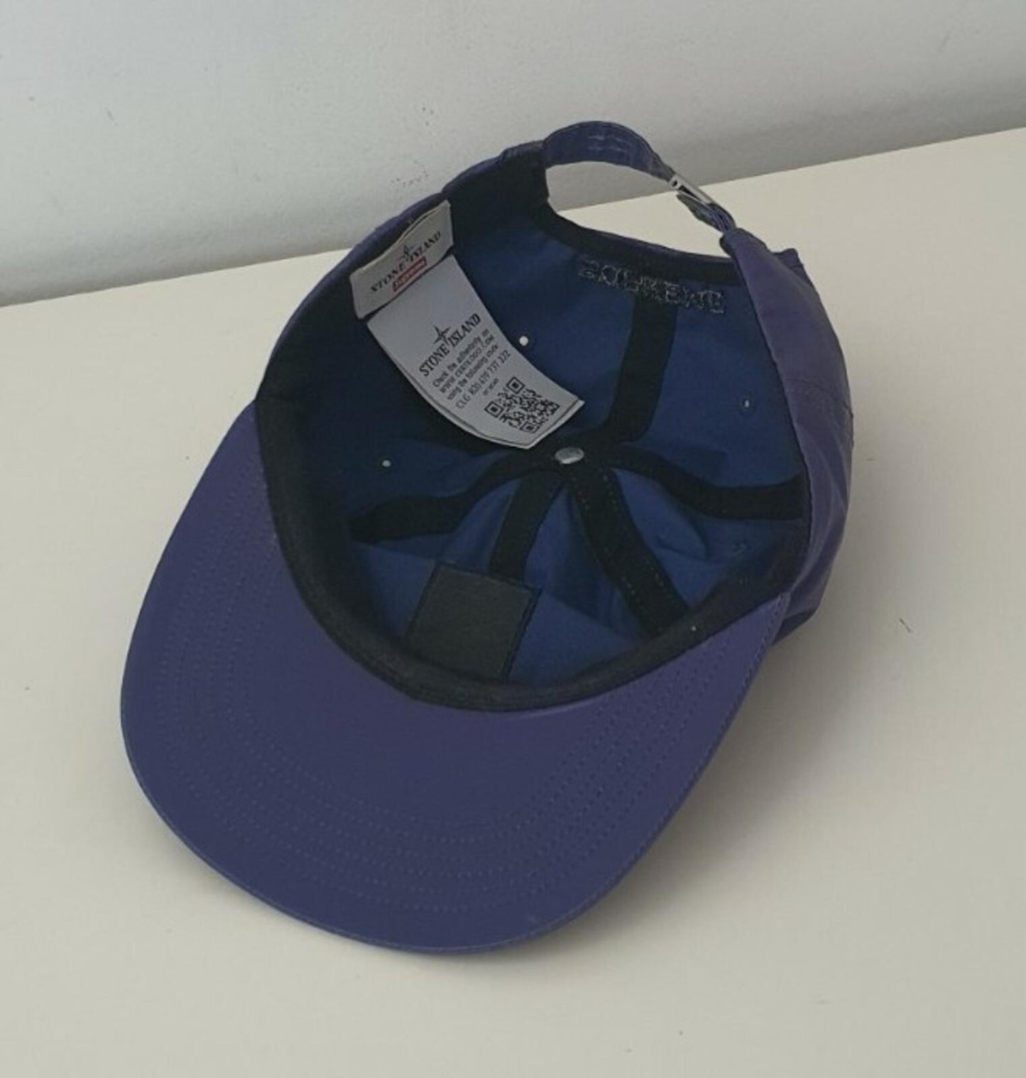 SS16 Supreme x Stone Island heat reactive 6-panel cap Purple hat Made in U.S.A