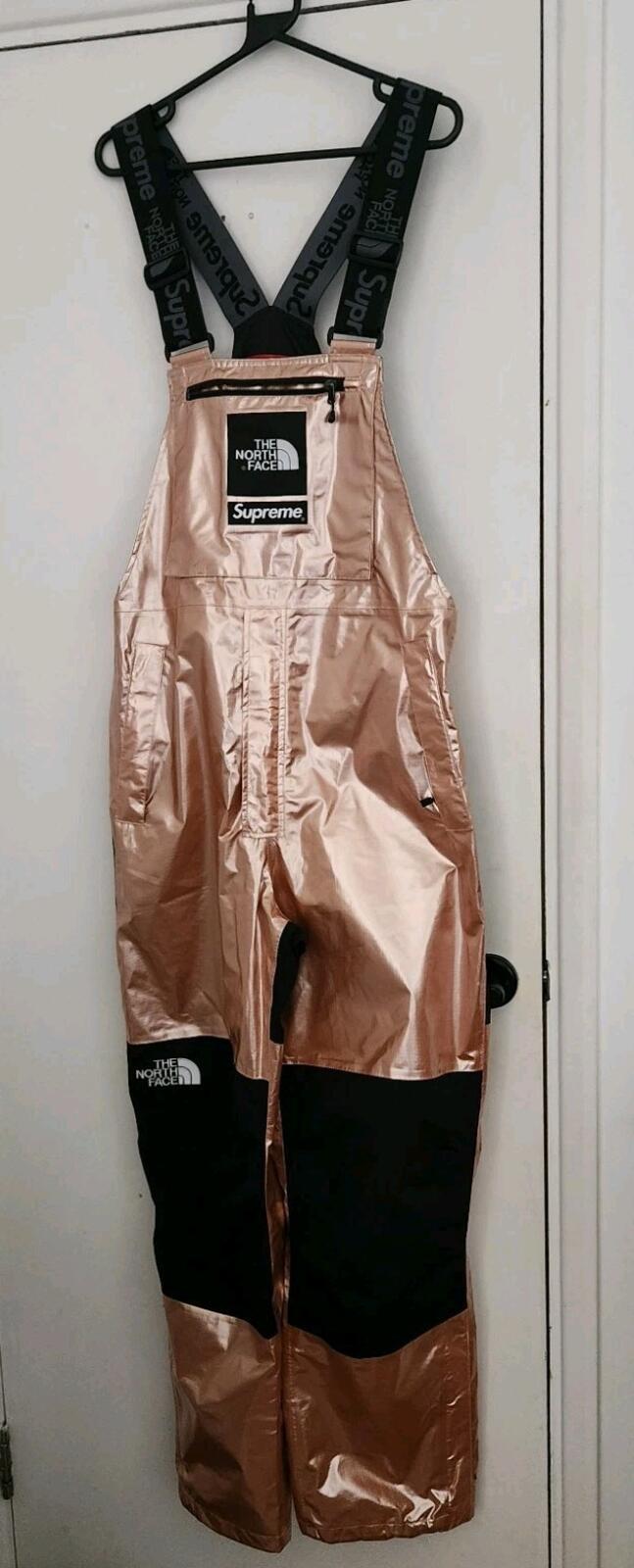 SS18 Supreme The North Face Metallic Mountain Bib Pants Salopettes Snow Pant TNF