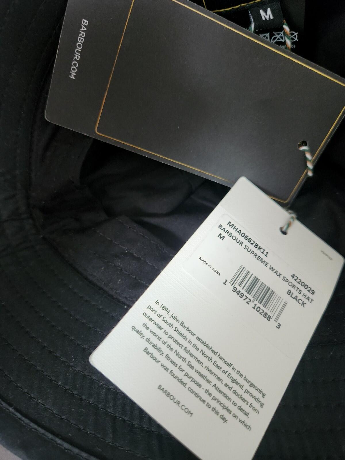 SS20 Supreme Barbour Waxed Cotton Crusher Hat Black Size M Water Resistant