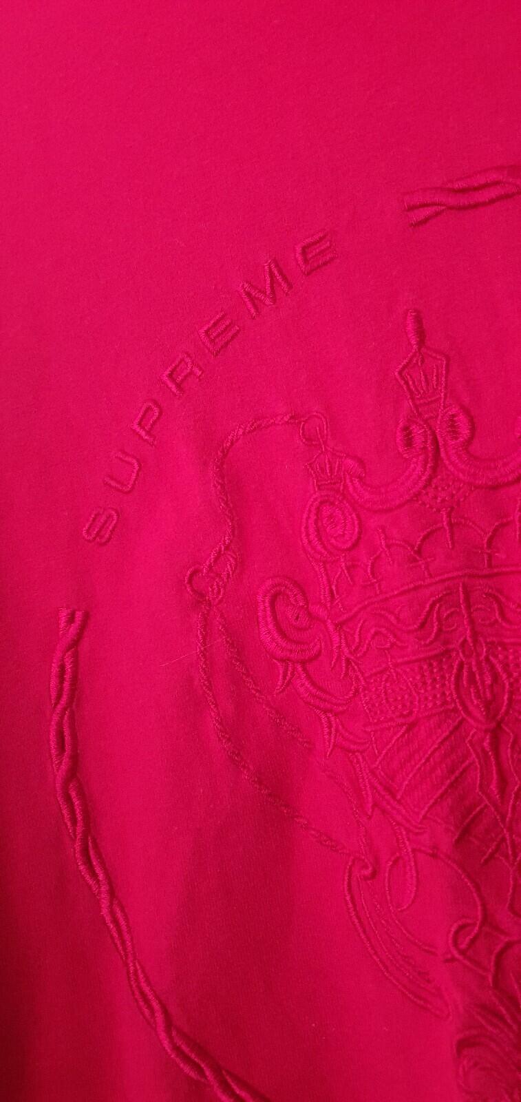FW18 Supreme Crest L/S Top Medium Burgundy Long Sleeve Means Highest Embroidery