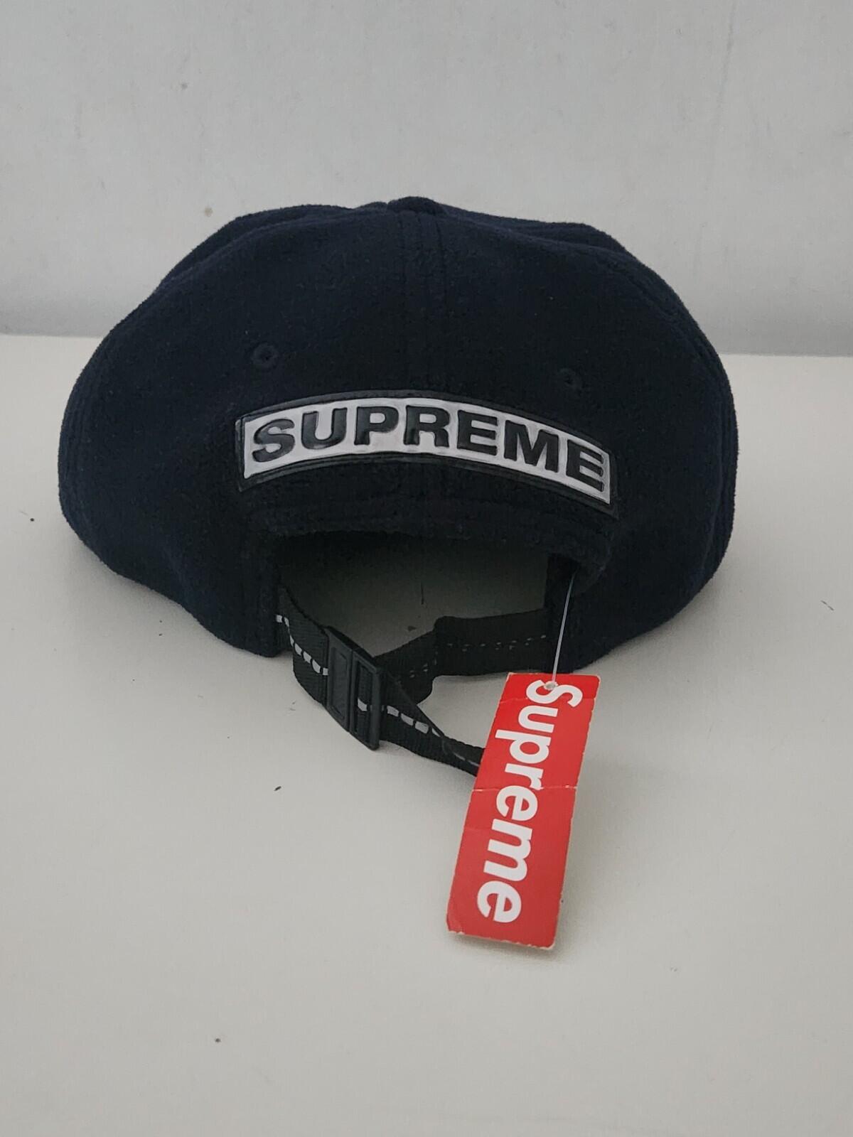 FW16 Supreme Polartec Fleece 6-panel Navy hat cap Reflective patch New with tag