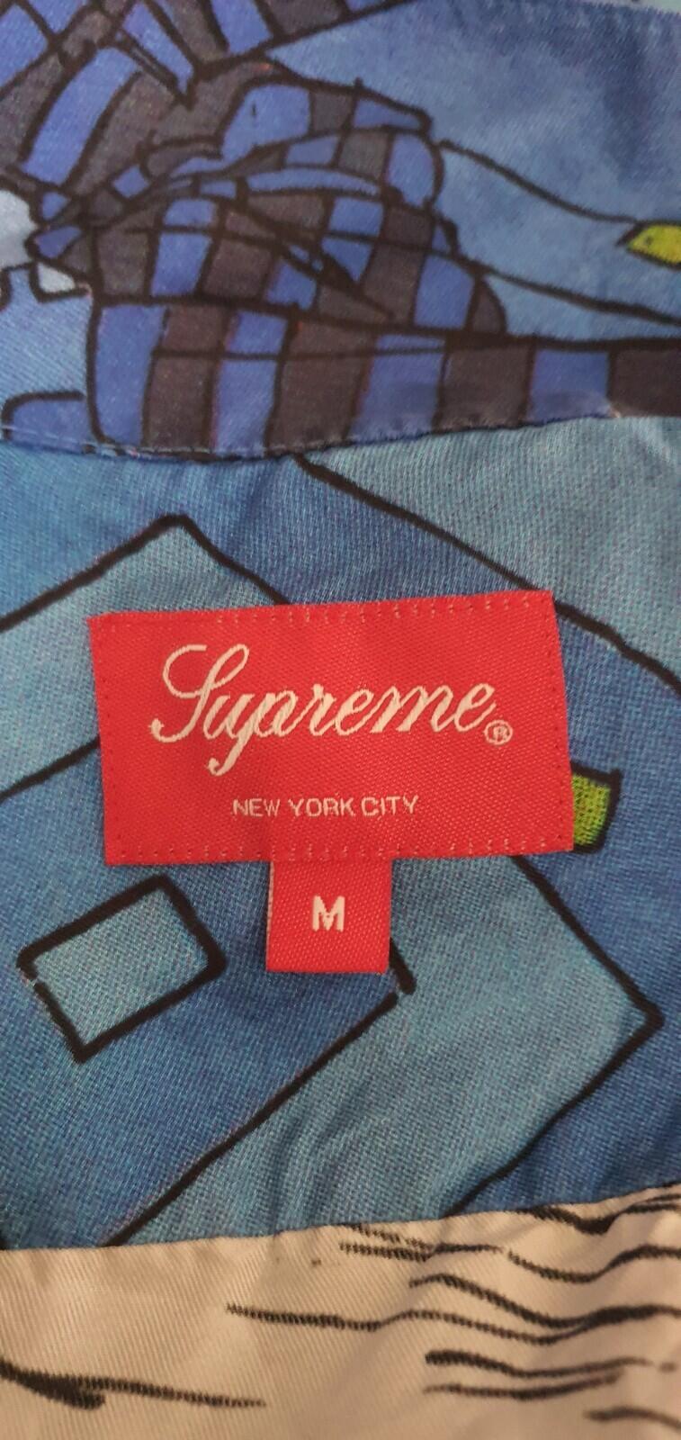 SS23 Supreme Ronin Silk S/S Shirt Blue Size M medium short sleeve