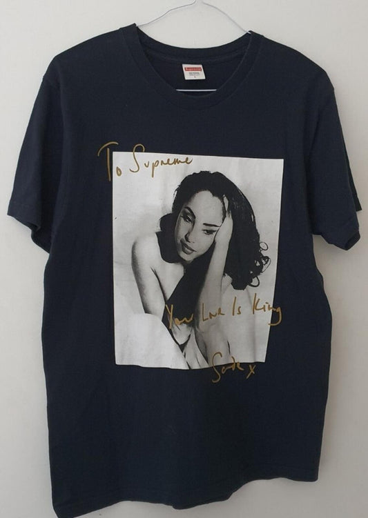 Camiseta Supreme Sade SS17 talla L grande azul marino