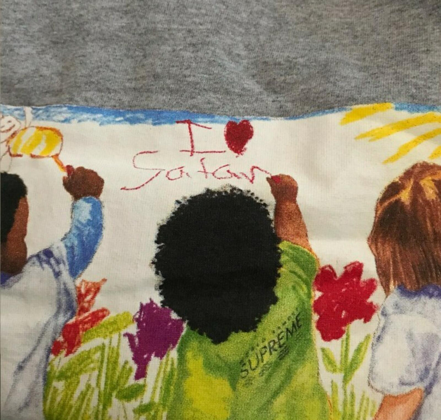 SS19 Supreme Kids Tee Heather Grey Size M
