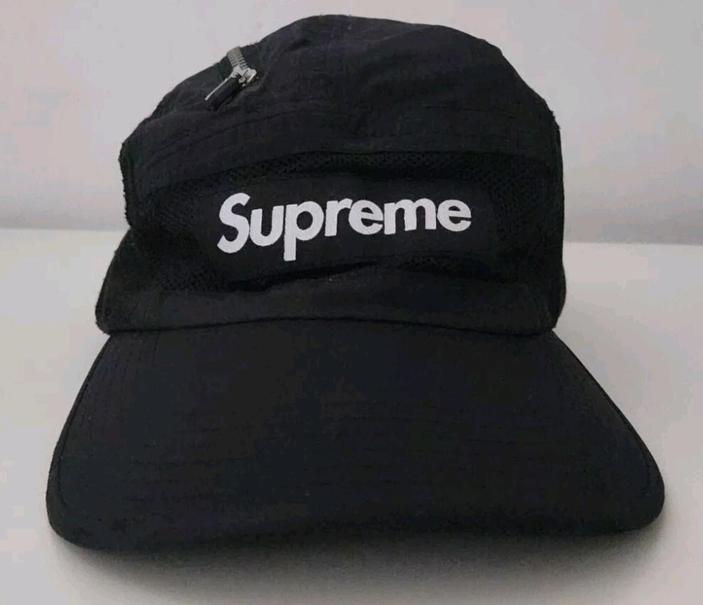 FW20 Supreme Zip Mesh Camp Cap Black