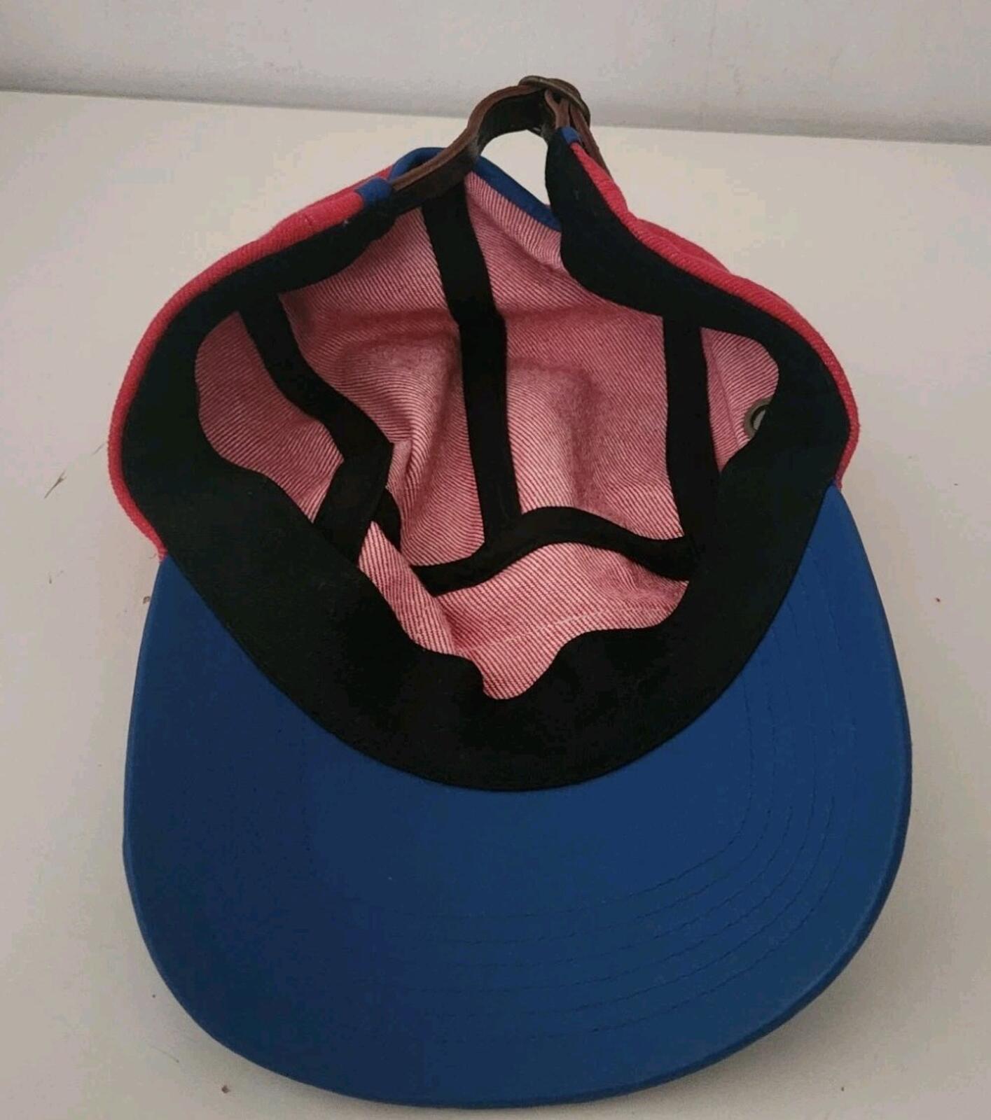 SS20 Supreme 2-Tone Denim Camp Cap Red Blue Hat Leather Visor Box Logo