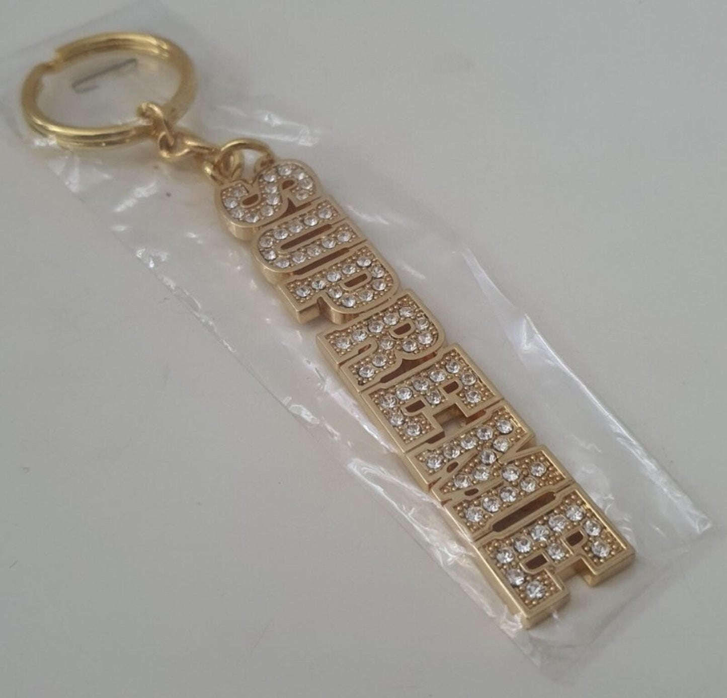 SS18 Supreme Block Logo metal keychain gold keyring New and unopened Accessory