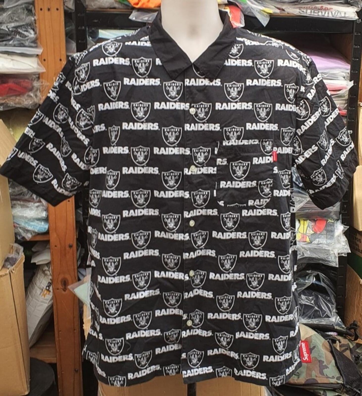 SS19 Supreme NFL x RAIDERS X '47 S/S Shirt Black Size XL