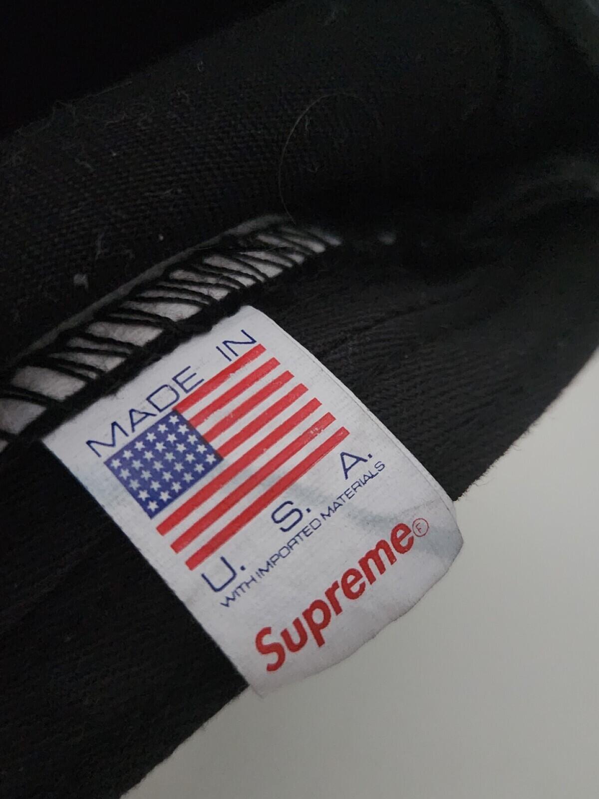 FW23 Supreme Washed Chino Twill Camp Cap Black Leather Strap Hat