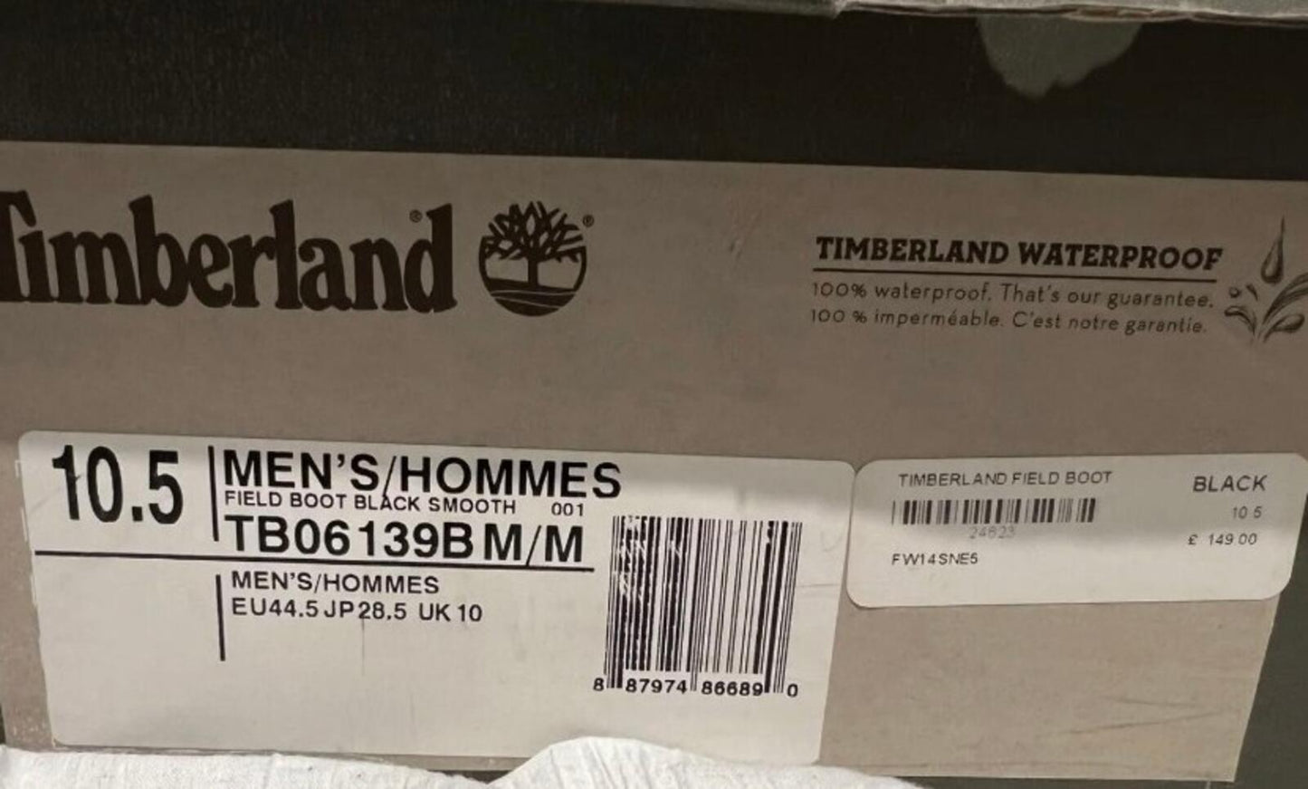 FW14 Supreme x Timberland Field Boots Black Size UK 10 US 10.5 EU 44.5