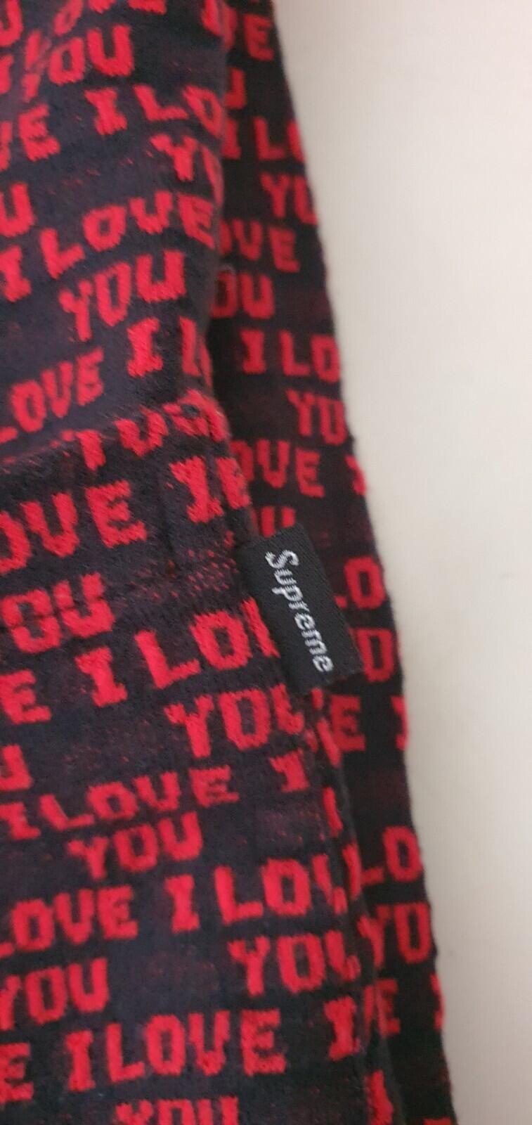 FW17 Supreme I Love You Jacquard Top Sweater Red Size M