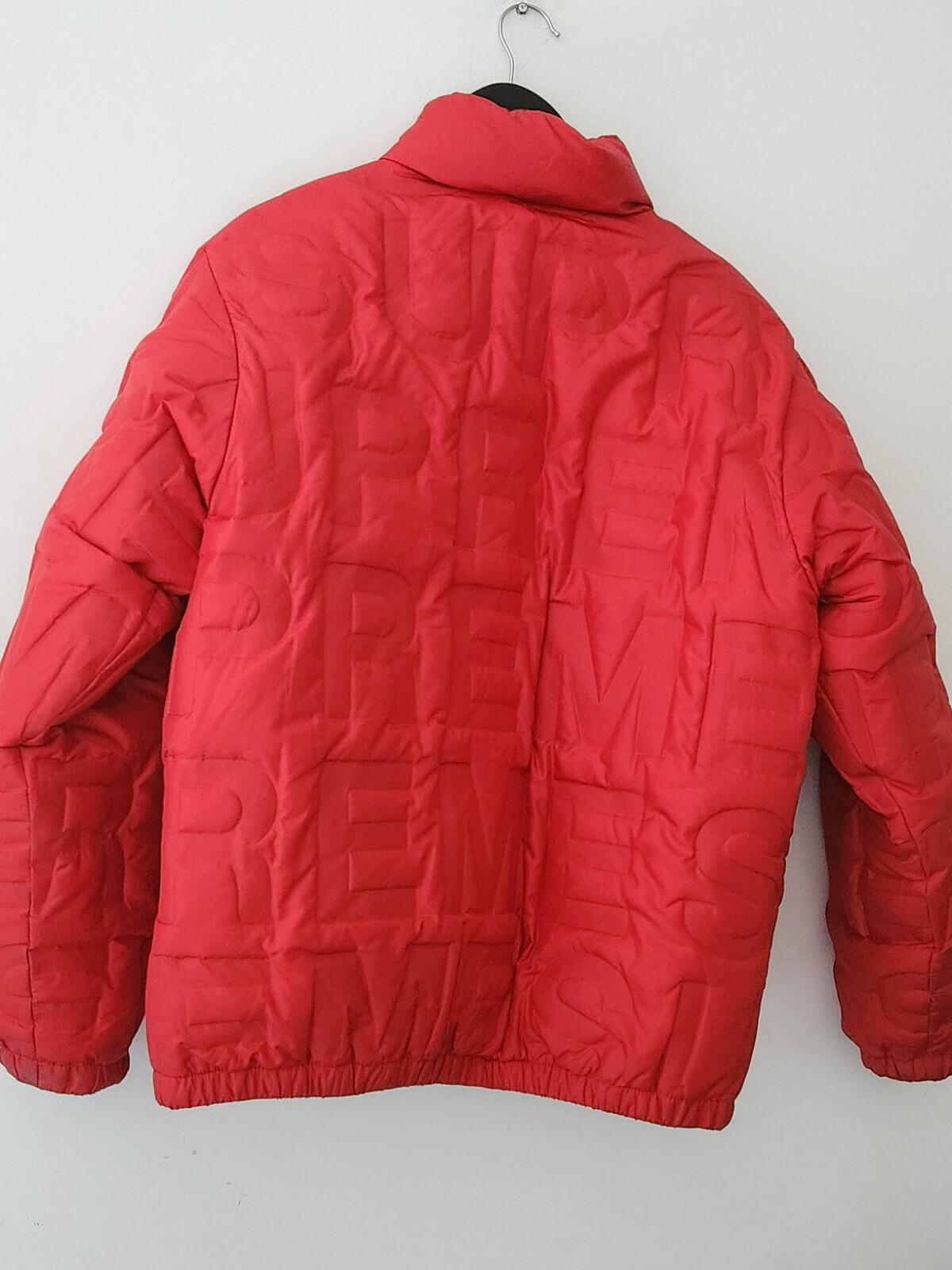 SS19 Supreme Bonded Logo Puffy Jacket Size M Medium Red Coat Duck Down