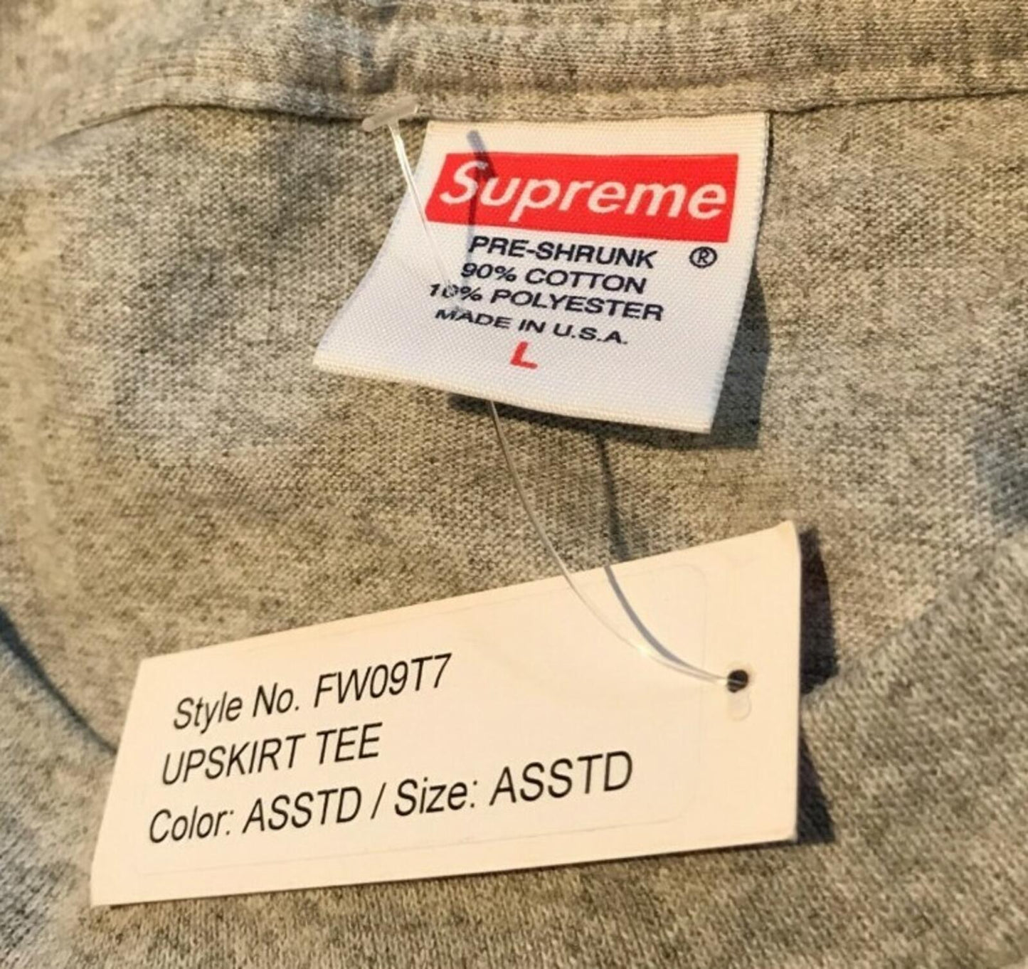 FW09 Supreme Upskirt tee grey T-shirt L large Vintage 2009 Ultra rare New