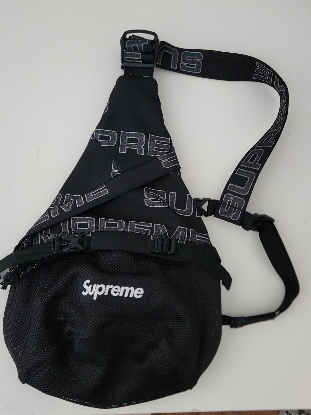 FW21 Supreme Sling Bag Umhänge-Gürteltasche Cordura-Gewebe Nylon wasserabweisend schwarz