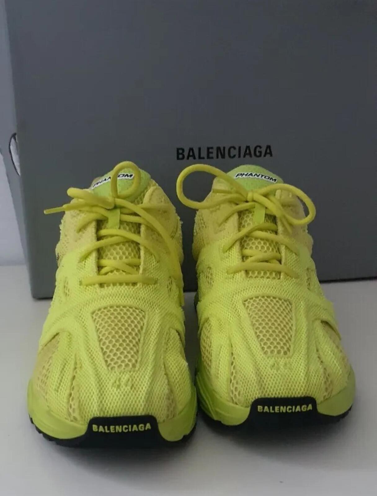 £525 BALENCIAGA Phantom Sneaker Lime And Black UK 10 US 11 EUR 44 trainers Mesh