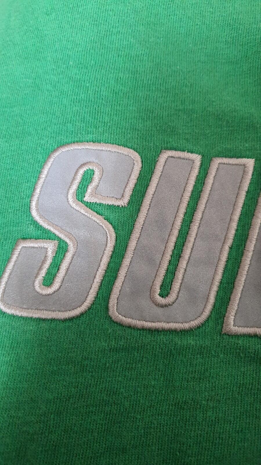 FW17 Supreme Reflective L/S Top Tee Größe XL T-Shirt meliertes Kelly-Grün