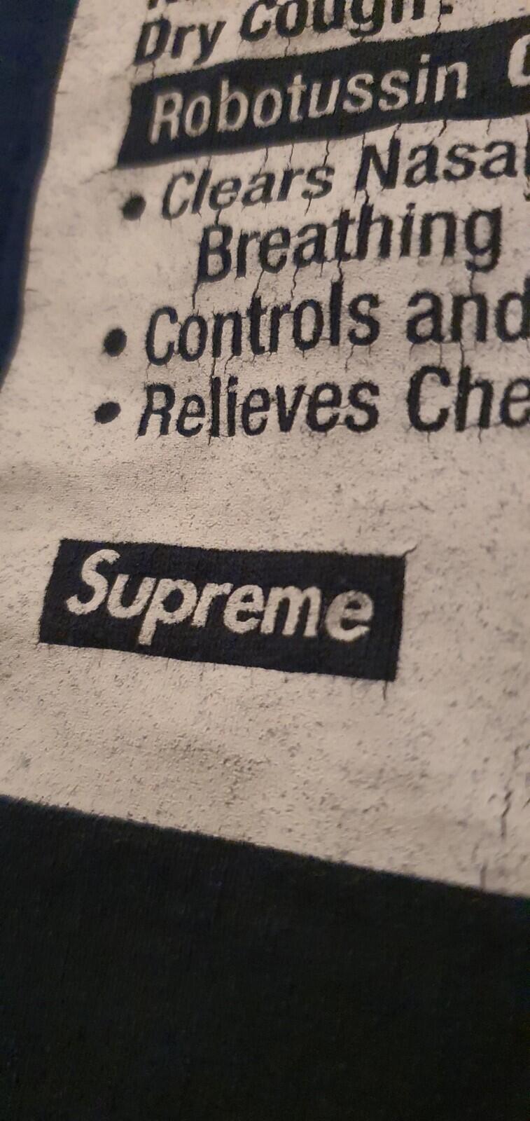 SS13 Supreme Tussin L/S tee Navy Robotussin Buzz Size L