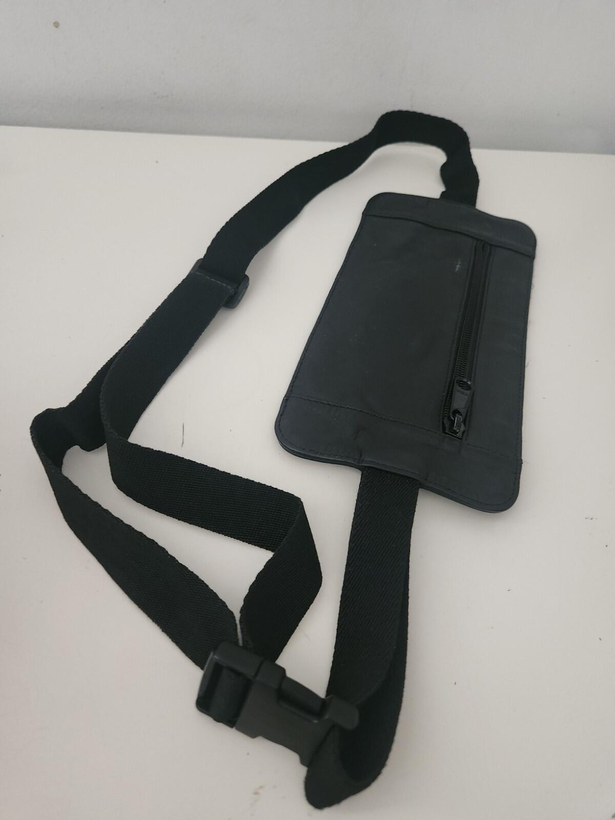 SS19 Supreme Cowhide Leather Waist  Shoulder Bag Black