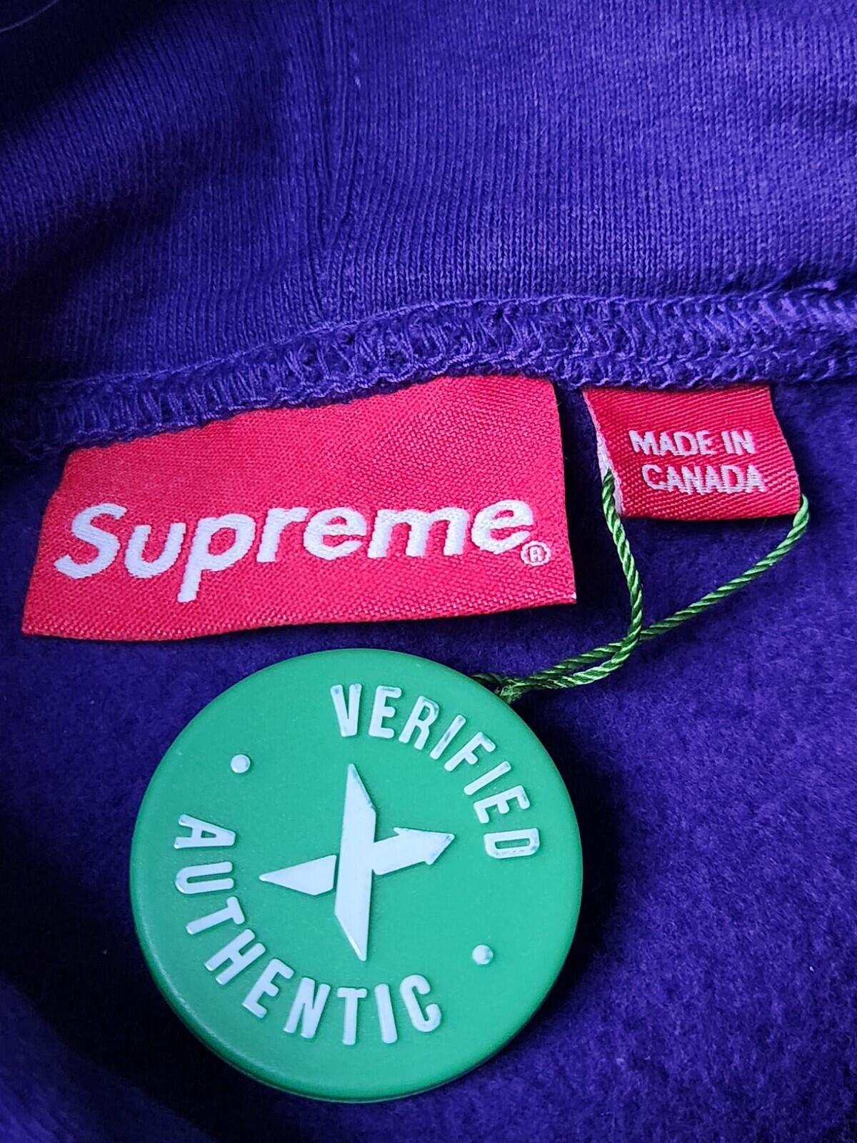 FW19 Supreme Stop Crying Hooded Sweatshirt Purple Size M
