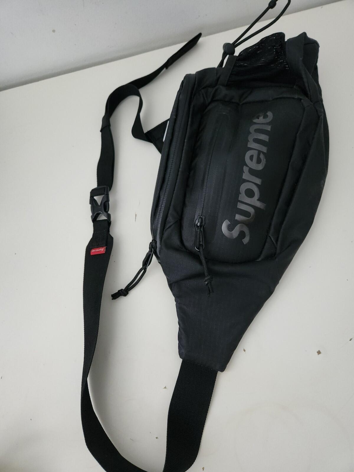 SS21 Supreme Sling Bag Black Water Resistant Shoulder Waist Nylon Ripstop