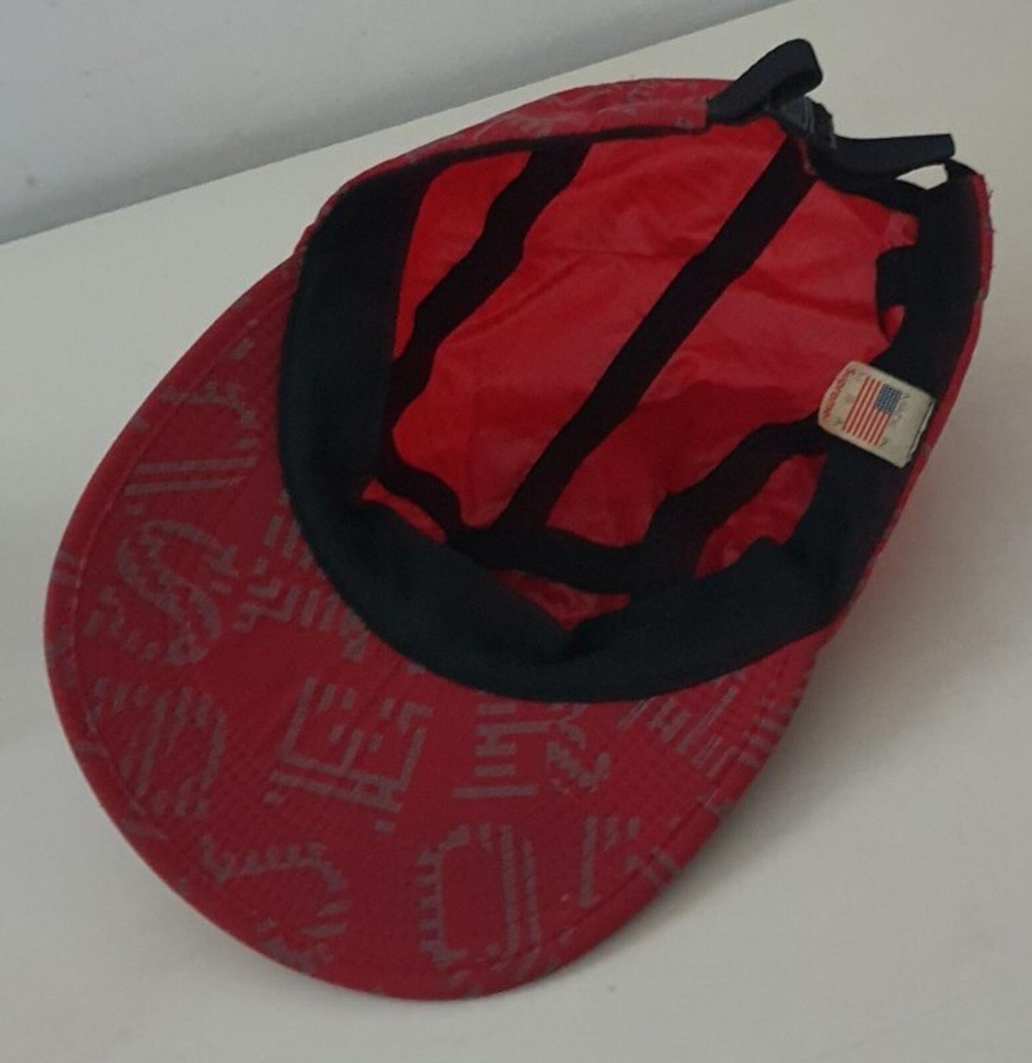 SS15 Supreme Reflective Soft Bill camp cap box logo red hat