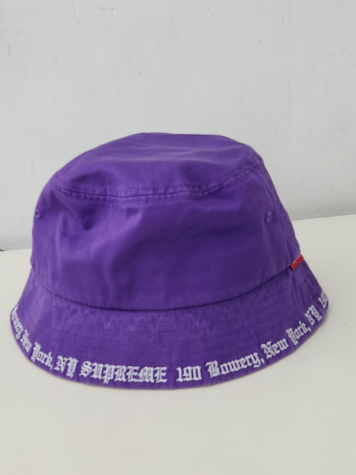 SS23 Supreme Embroidered Brim crusher Size S/M Purple bucket hat small / medium