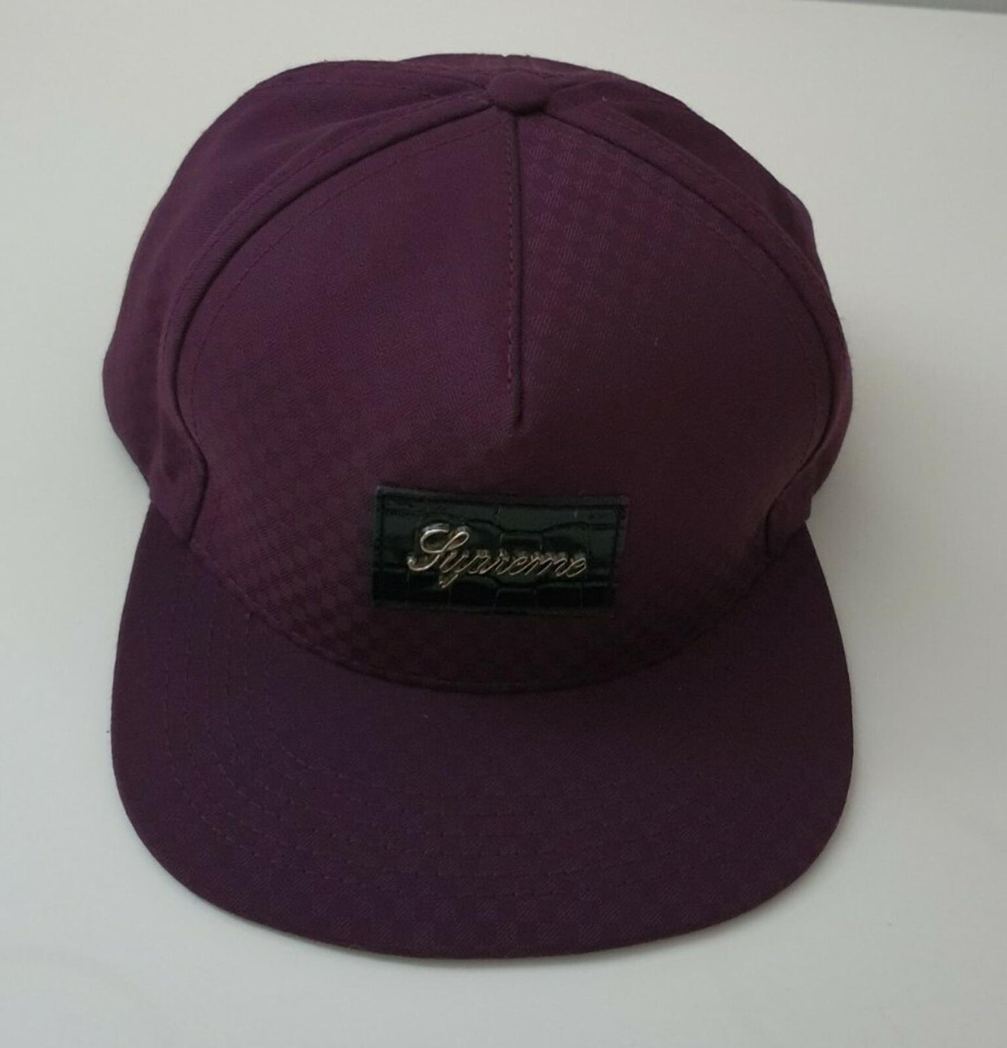 FW12 Supreme Starter Croc Patch 5-panel Cap Crocodile Leather Checkered