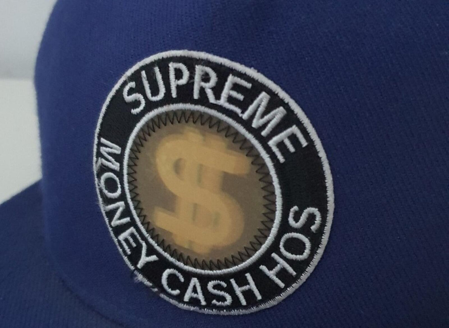 FW13 Supreme Money Cash Hoes Starter 5-panel blue hat cap