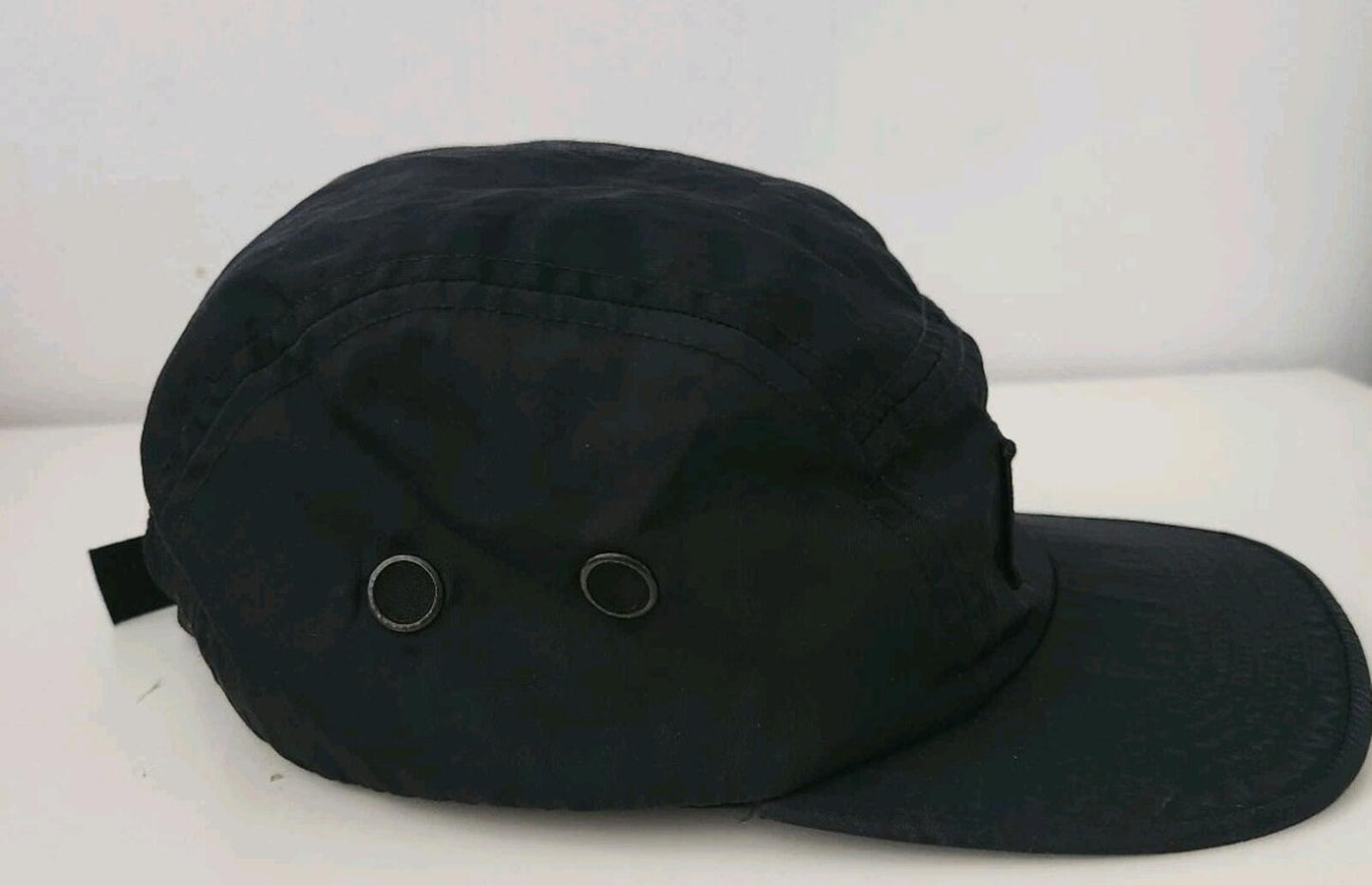 FW17 Supreme Washed Nylon Camp Cap Hat Black Box Logo Military