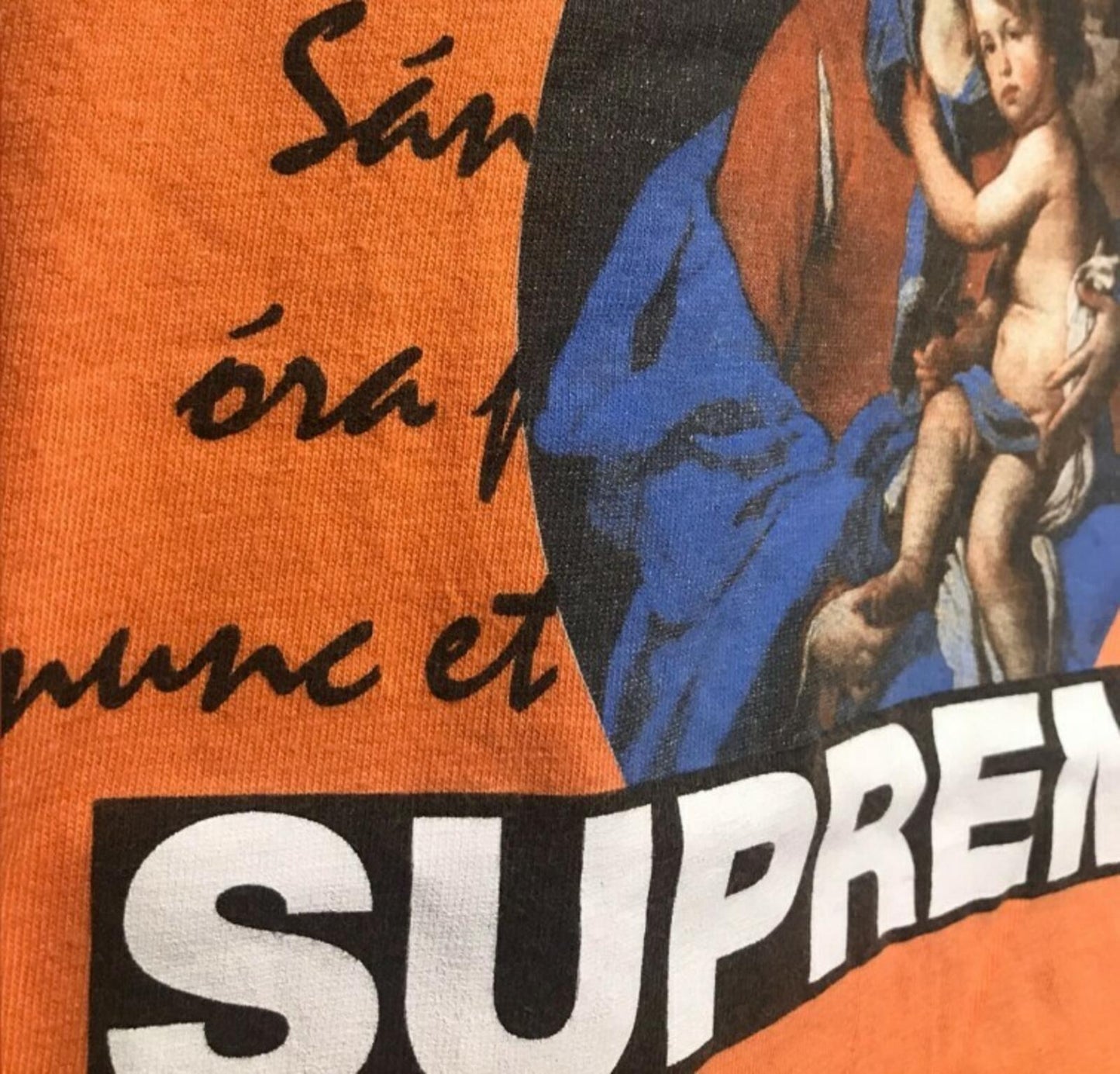 SS12 Supreme Ave Maria Tee Naranja Talla M