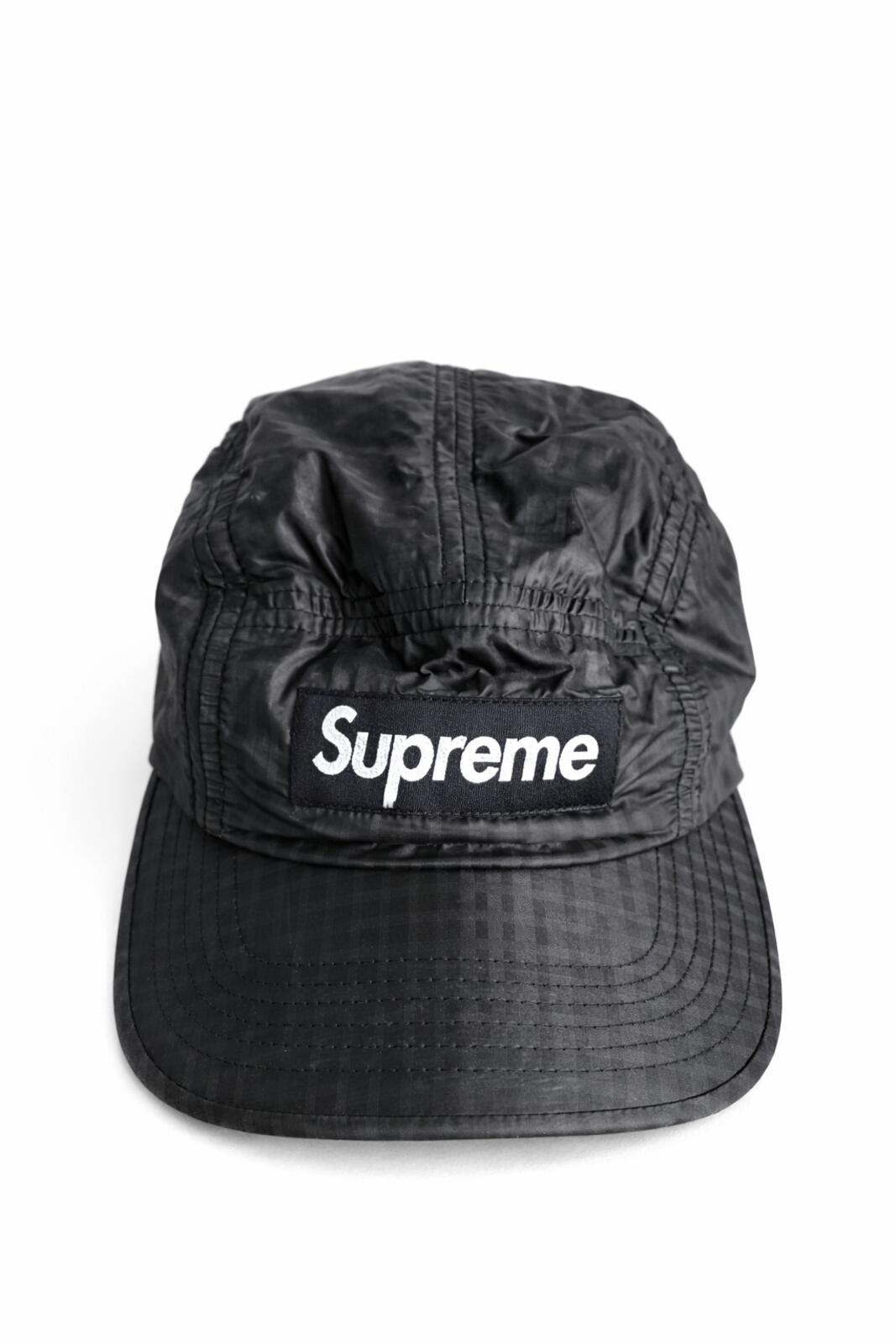 SS21 Supreme Metallic Check Camp Cap Black